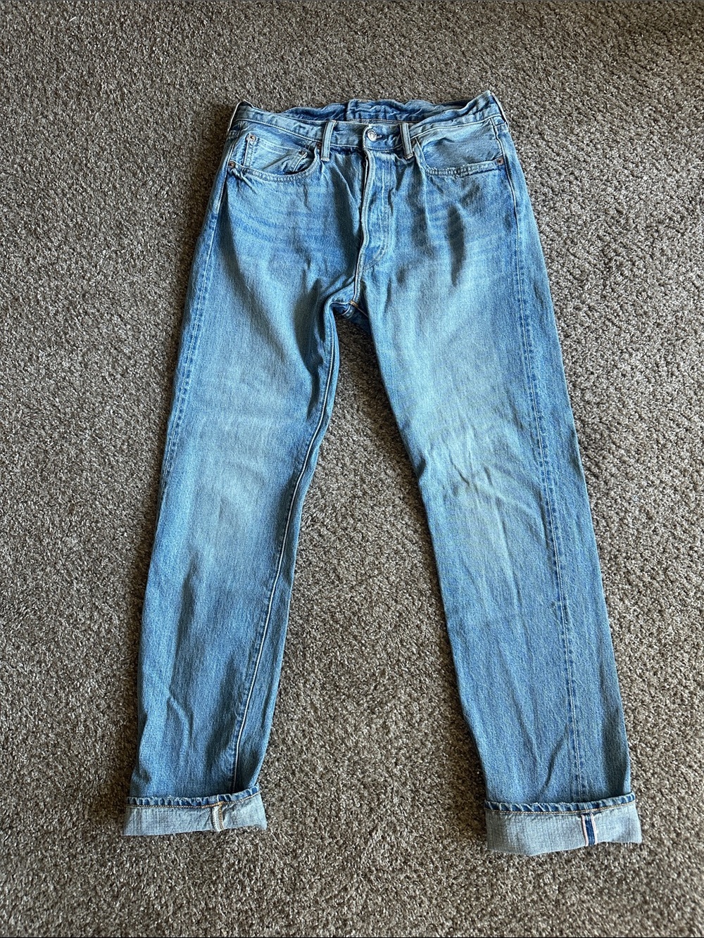 3 Buck Mason Cowboy Cut Loomstate Selvedge Jeans - 32x34 - USA - Picture 7 of 13
